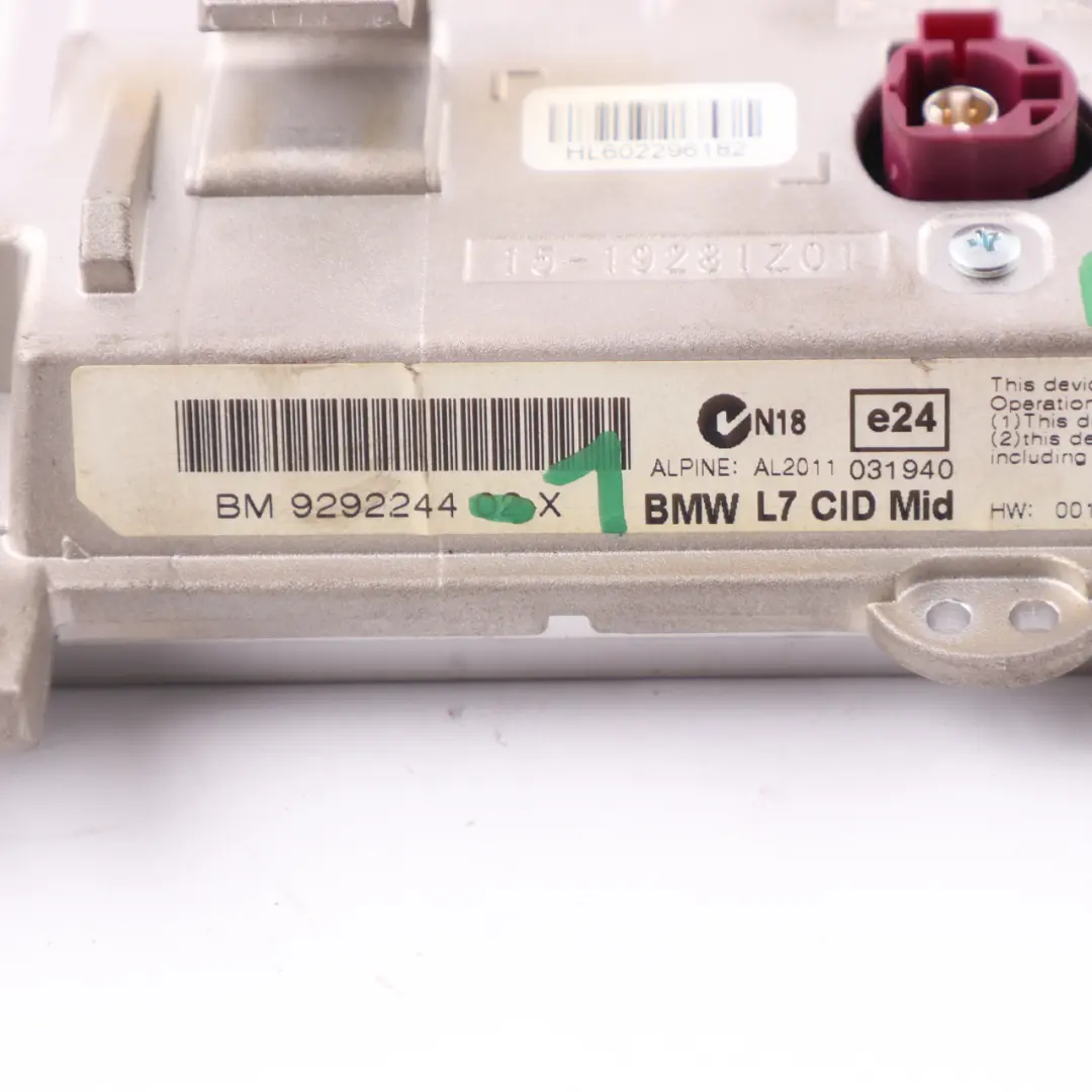 Central Information Display Screen 6,5" Radio Nav to BMW F20 F21 F22 F23 with Part number 9292244 BMW F20 F21 F22 F23 Central Information Display Screen 6,5" Radio Nav - SKU rhd-9292244-1 - Part number 9292244