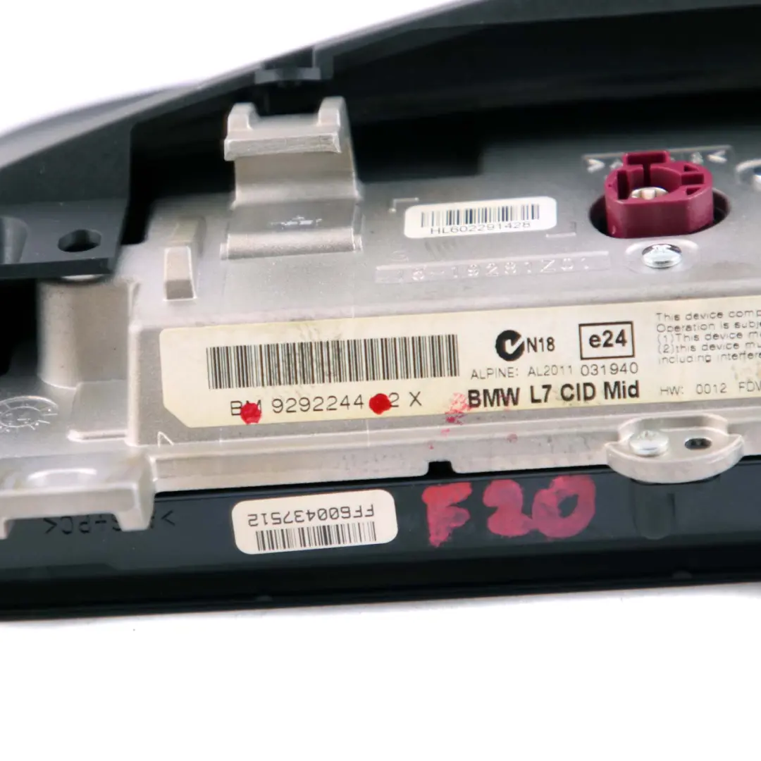 Central Information Display Screen 6,5" to BMW 1 2 Series F20 F21 F22 F23 with Part number 9292244 BMW 1 2 Series F20 F21 F22 F23 Central Information Display Screen 6,5" - SKU rhd-9292244 - Part number 9292244