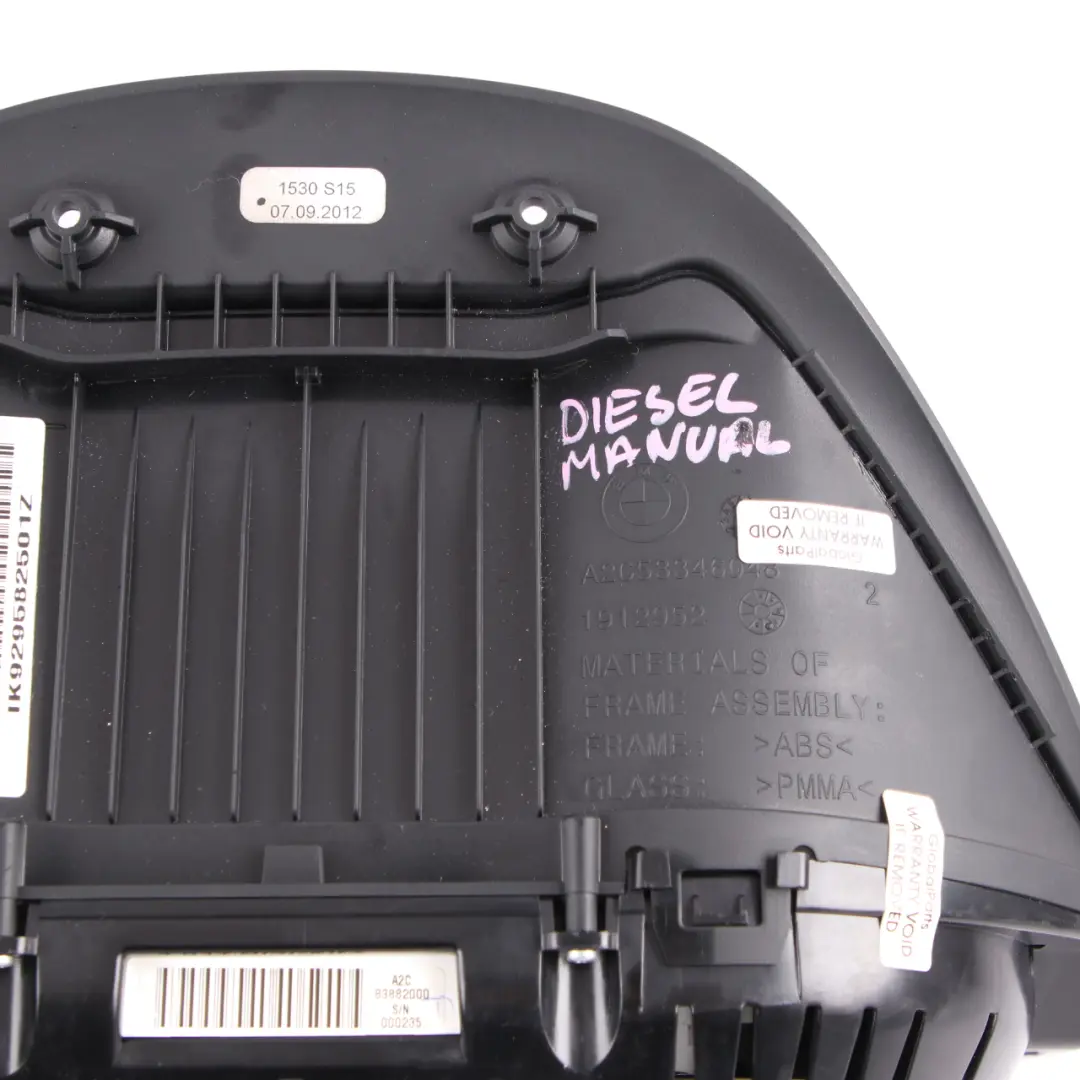 Instrument Cluster Speedo Clocks MPH Manual Diesel 9295825 to BMW F20 F21 with Part number 9379960 BMW F20 F21 Instrument Cluster Speedo Clocks MPH Manual Diesel 9295825 - SKU rhd-9295825 - Part number 9379960