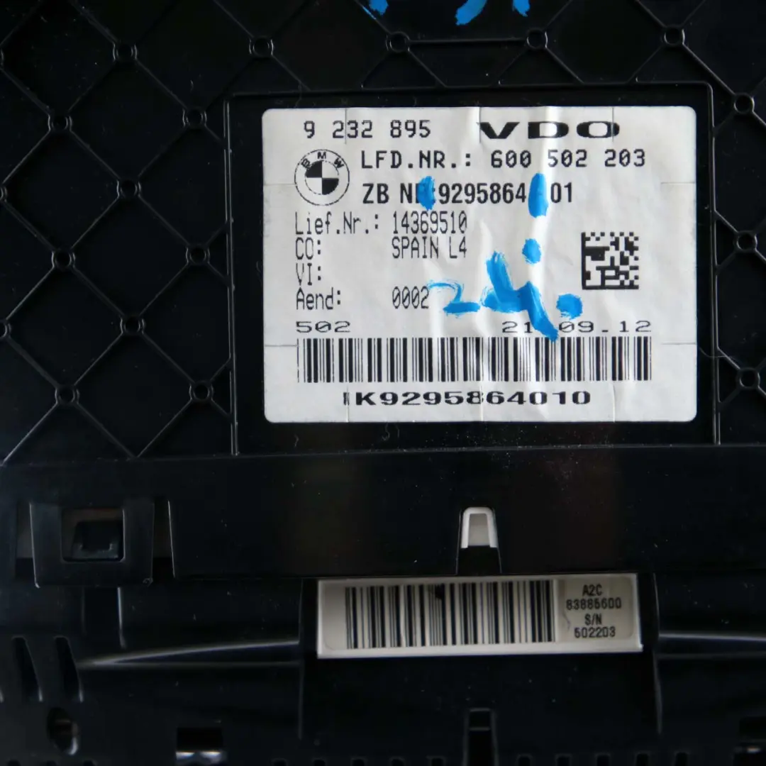 Instrument Cluster BMW F30 F31 F32 Unit Speedo Clocks Module MPH Manual 9295864 to with Part number 9325222 Instrument Cluster BMW F30 F31 F32 Unit Speedo Clocks Module MPH Manual 9295864 - SKU rhd-9295864 - Part number 9325222