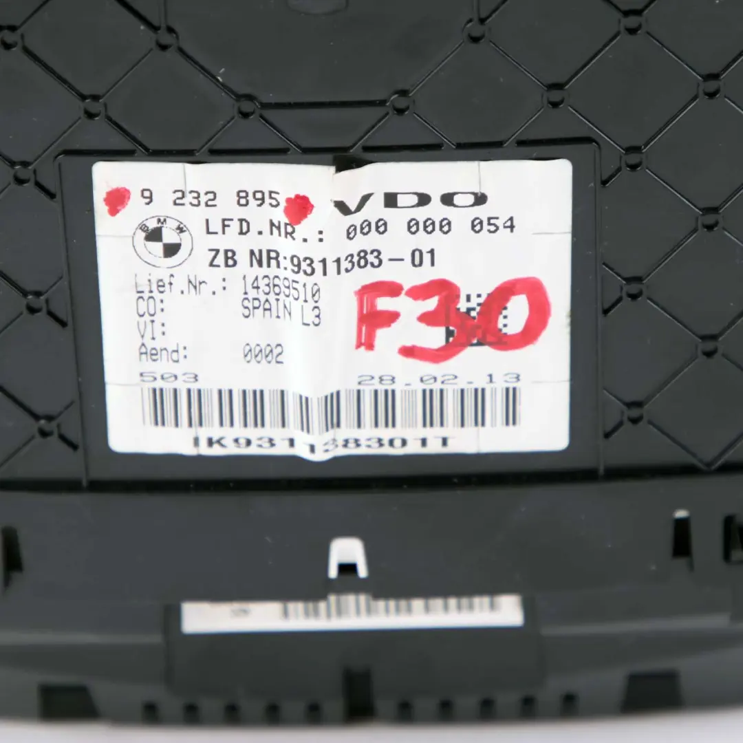 Instrument Cluster Speedo Clocks Petrol Automatic MPH to BMW F30 F31 with Part number 9311383 BMW F30 F31 Instrument Cluster Speedo Clocks Petrol Automatic MPH - SKU rhd-9311383 - Part number 9311383