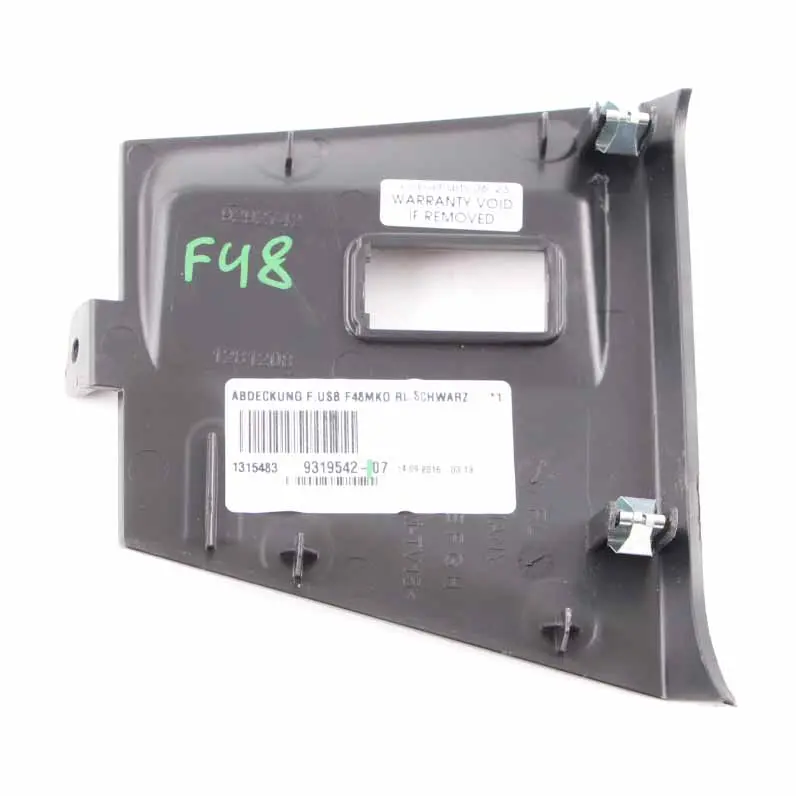 BMW X1 F48 Centre Console USB Port Cover Plug Socket Black Trim Panel - SKU rhd-9319542 - Part number 9319542