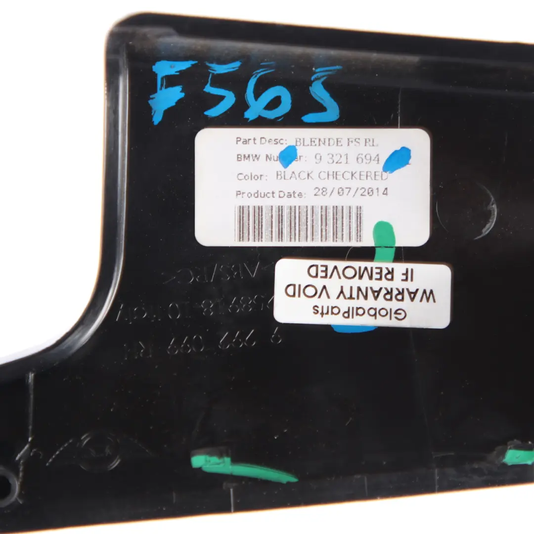 Mini F55 F56 Decorative Strip Dash Interior Trim Cover Set Black Checkered - SKU rhd-9321694 - Part number 9321694