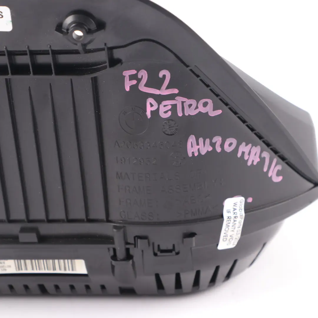  Instrument Cluster BMW F20 F21 F30 Speedo Clocks Meter Petrol Automatic - SKU rhd-9325167-1 - Part number 9325167