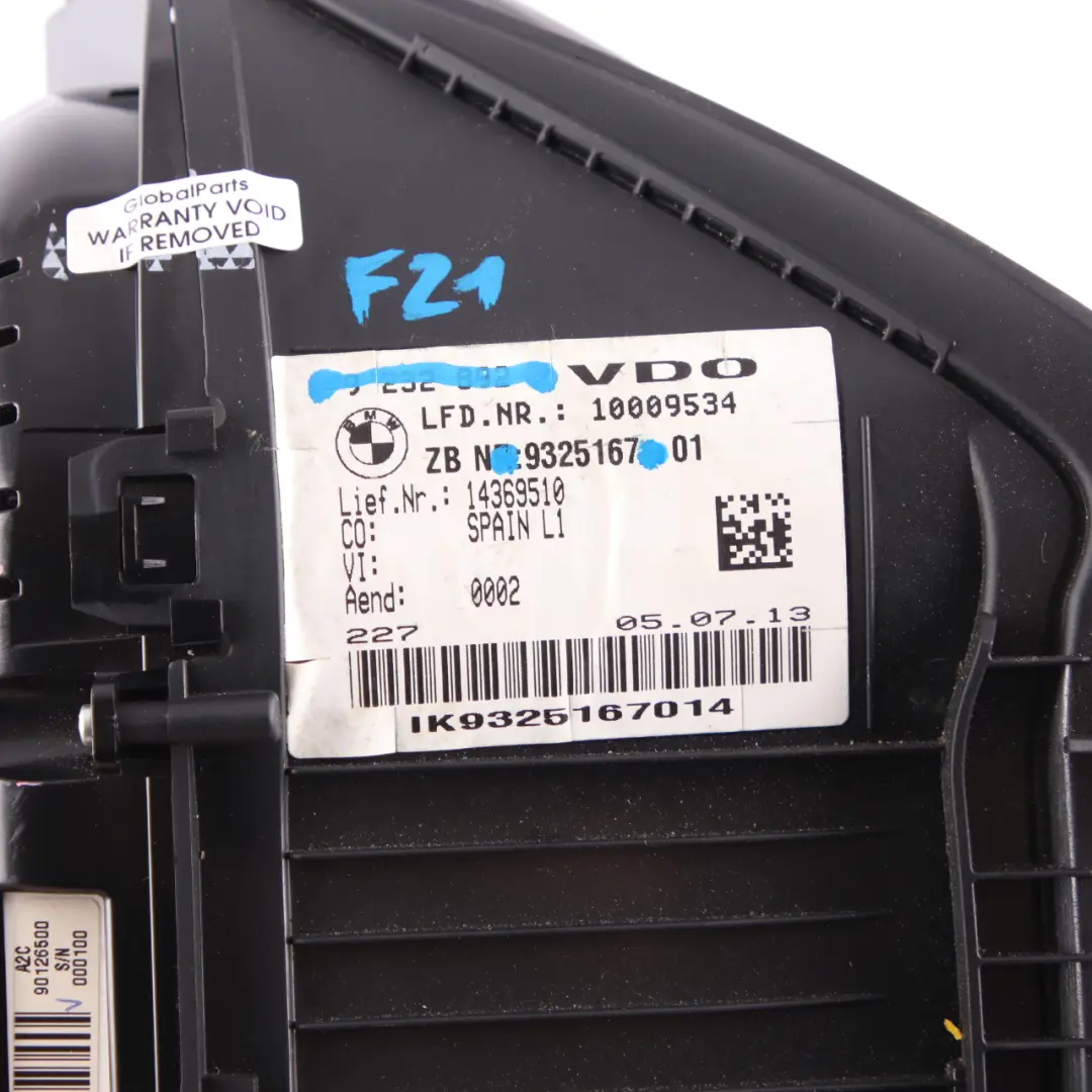 Instrument Cluster Speedo Clocks MPH Petrol Manual to BMW F20 F21 F30 with Part number 9325167 BMW F20 F21 F30 Instrument Cluster Speedo Clocks MPH Petrol Manual - SKU rhd-9325167 - Part number 9325167