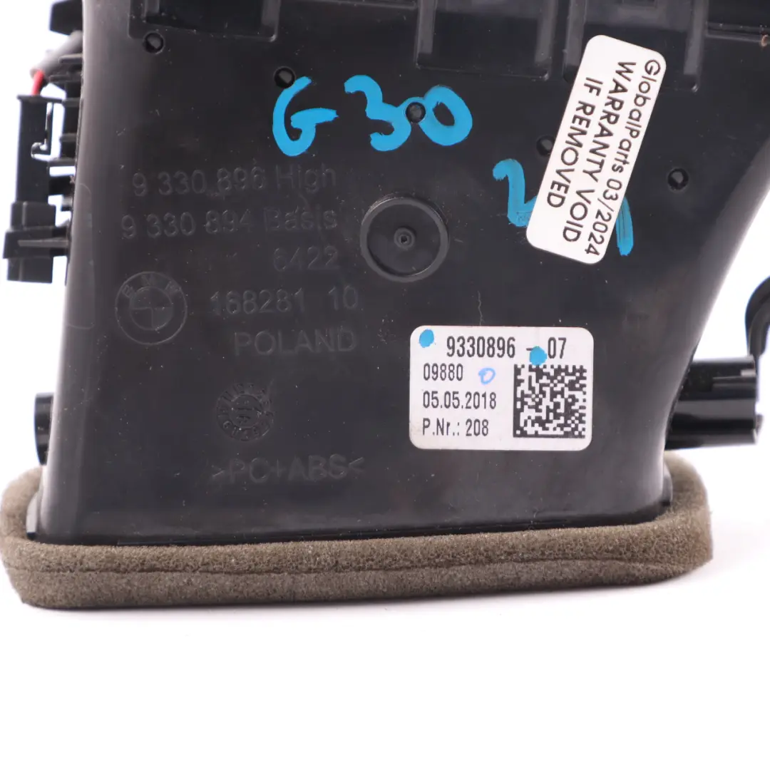 Vent BMW G30 G31 G32 Dashboard Dash Fresh Air Grille Front Left N/S to Air with Part number 9330896 Air Vent BMW G30 G31 G32 Dashboard Dash Fresh Air Grille Front Left N/S - SKU rhd-9330896 - Part number 9330896