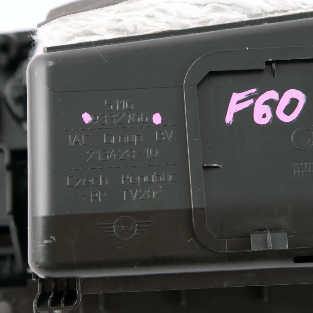 Glove Box Mini F60 Countryman Glovebox Black to with Part number 9332766 Glove Box Mini F60 Countryman Glovebox Black - SKU rhd-9332766 - Part number 9332766