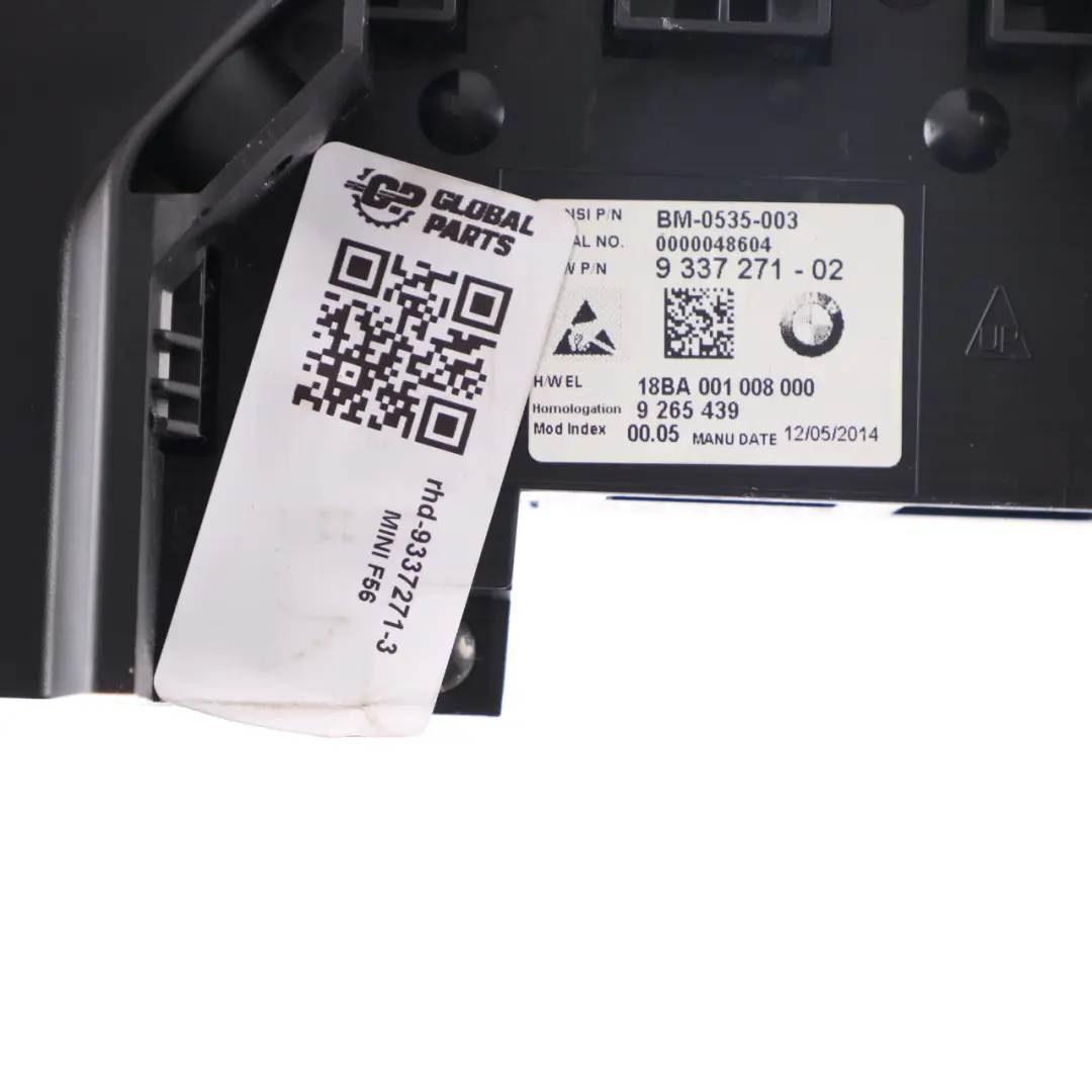 Instrument Cluster Mini F55 F56 F60 Petrol Speedo Clocks Meter Manual to with Part number 9337271 Instrument Cluster Mini F55 F56 F60 Petrol Speedo Clocks Meter Manual - SKU rhd-9337271-3 - Part number 9337271