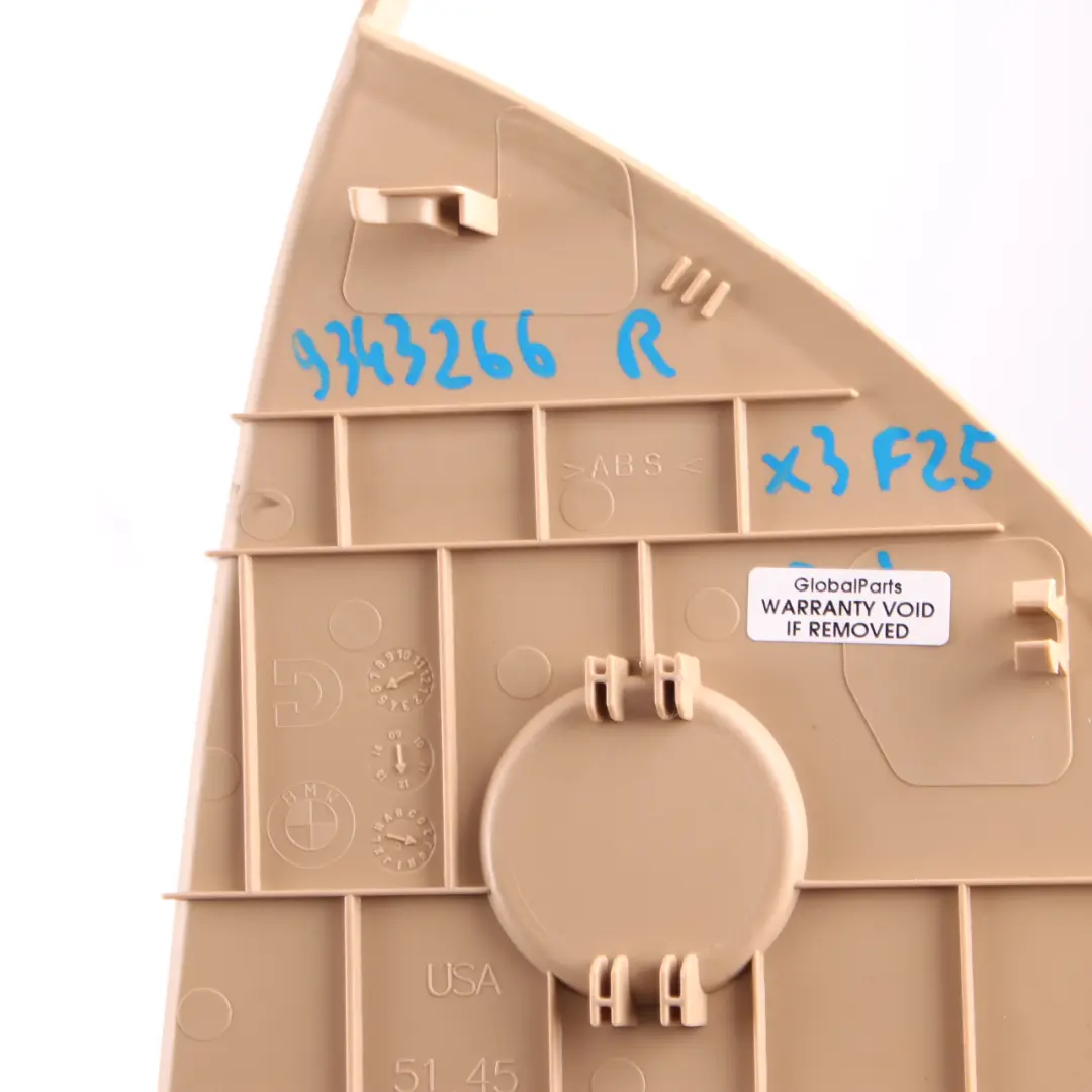 Dashboard Trim BMW X3 F25 X4 F26 Fuse Box Cover Right O/S Savannabeige to with Part number 9343266 Dashboard Trim BMW X3 F25 X4 F26 Fuse Box Cover Right O/S Savannabeige - SKU rhd-9343266 - Part number 9343266