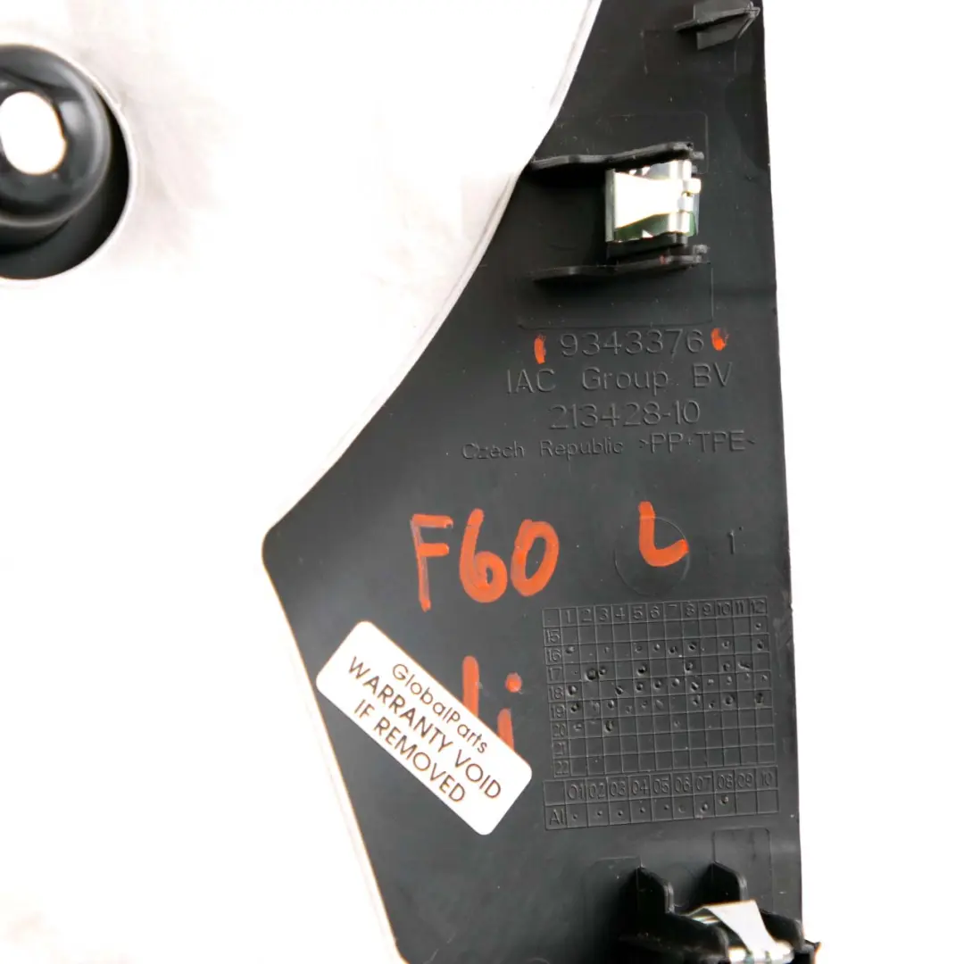 Trim Panel Footwell Driver Left N/S Bottom Cover to Mini Countryman F60 with Part number 9343376 Mini Countryman F60 Trim Panel Footwell Driver Left N/S Bottom Cover - SKU rhd-9343376 - Part number 9343376