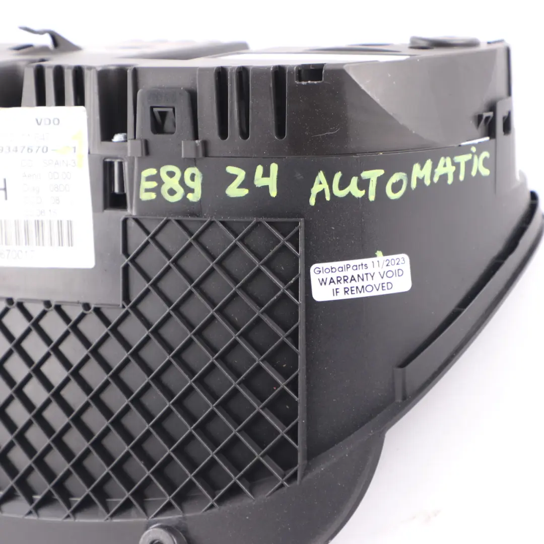 Instrument Cluster Speedo Clocks Meter Automatic to BMW Z4 E89 Petrol with Part number 9347670 BMW Z4 E89 Petrol Instrument Cluster Speedo Clocks Meter Automatic - SKU rhd-9347670-1 - Part number 9347670