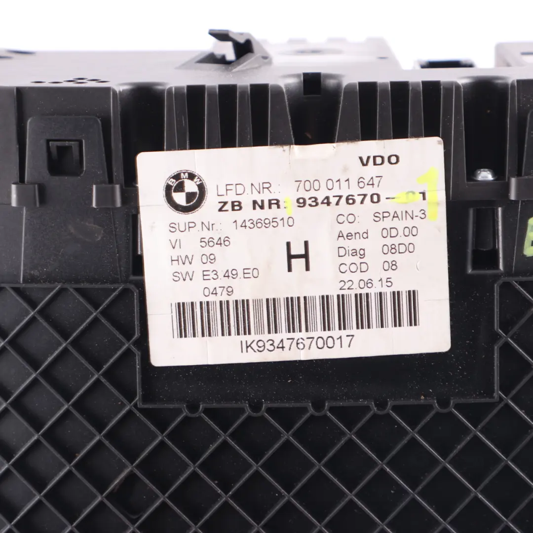 Instrument Cluster Speedo Clocks Meter Automatic to BMW Z4 E89 Petrol with Part number 9347670 BMW Z4 E89 Petrol Instrument Cluster Speedo Clocks Meter Automatic - SKU rhd-9347670-1 - Part number 9347670