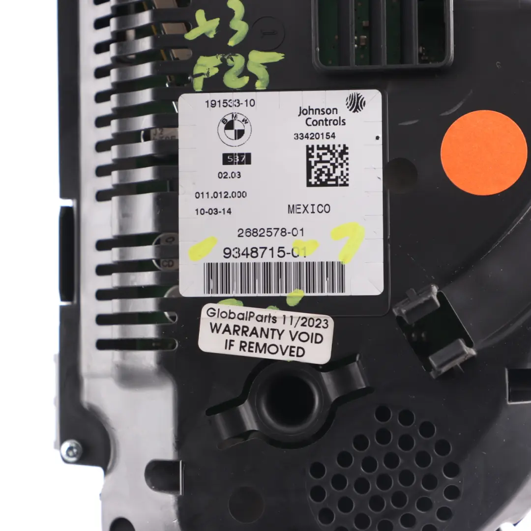 Instrument Cluster Speedo Clocks Meter Automatic to BMW X3 F25 Diesel with Part number 9348715 BMW X3 F25 Diesel Instrument Cluster Speedo Clocks Meter Automatic - SKU rhd-9348715-1 - Part number 9348715