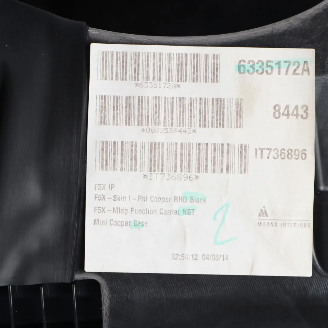 Dashboard Dash Navigation Instrument Panel Trim Cover Black to Mini F55 F56 with Part number 9349622 Mini F55 F56 Dashboard Dash Navigation Instrument Panel Trim Cover Black - SKU rhd-9349622 - Part number 9349622