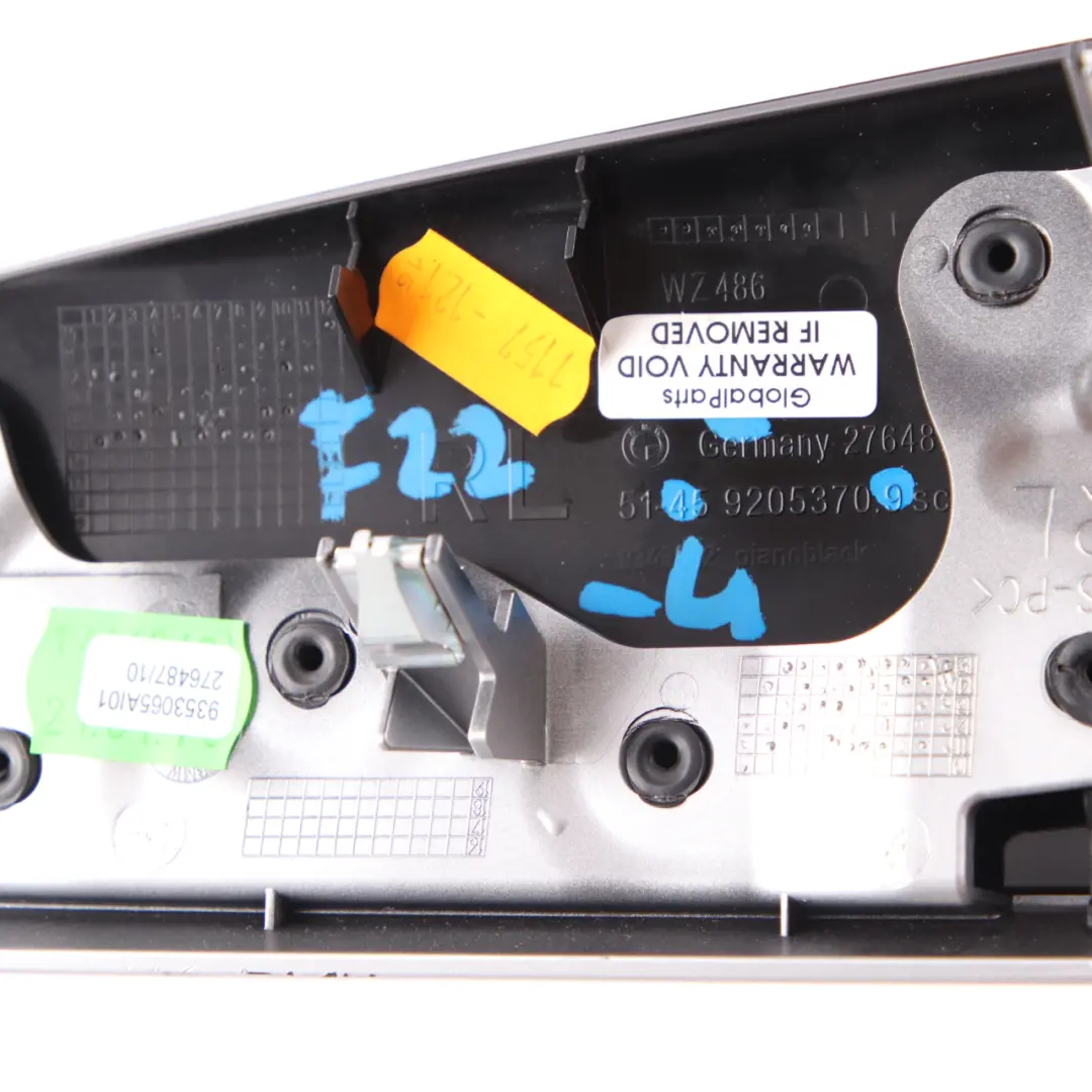 Dashboard Trim BMW F20 F21 LCI F22 Air Vent Left Cover Black Glossy Oxid Silver to with Part number 9353065 Dashboard Trim BMW F20 F21 LCI F22 Air Vent Left Cover Black Glossy Oxid Silver - SKU rhd-9353065-1 - Part number 9353065