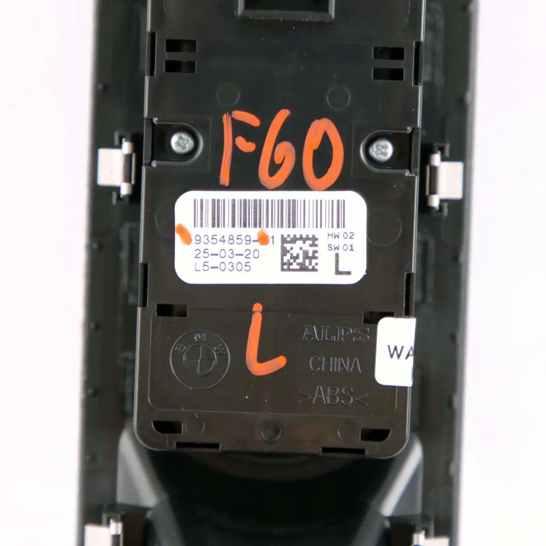 Driver's Side O/S Window Lifter Switch Chrome to Mini F60 Countryman with Part number 9354859 Mini F60 Countryman Driver's Side O/S Window Lifter Switch Chrome - SKU rhd-9354859 - Part number 9354859