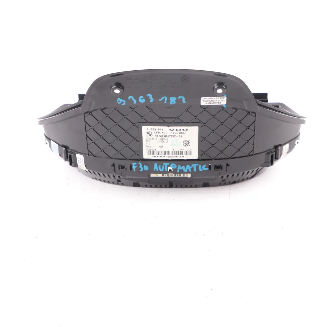  Instrument Cluster BMW F30 F31 Petrol Speedo Clocks Meter Automatic 9232895 - SKU rhd-9363181 - Part number 9363181