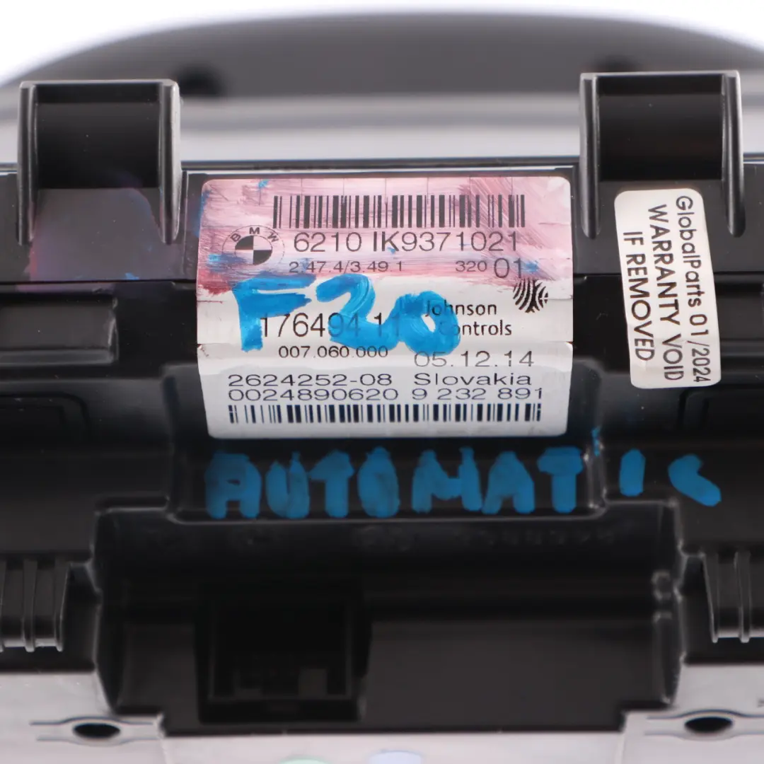 Instrument Cluster BMW F20 F21 Diesel Speedo Clocks Meter Automatic to with Part number 9371021 Instrument Cluster BMW F20 F21 Diesel Speedo Clocks Meter Automatic - SKU rhd-9371021 - Part number 9371021