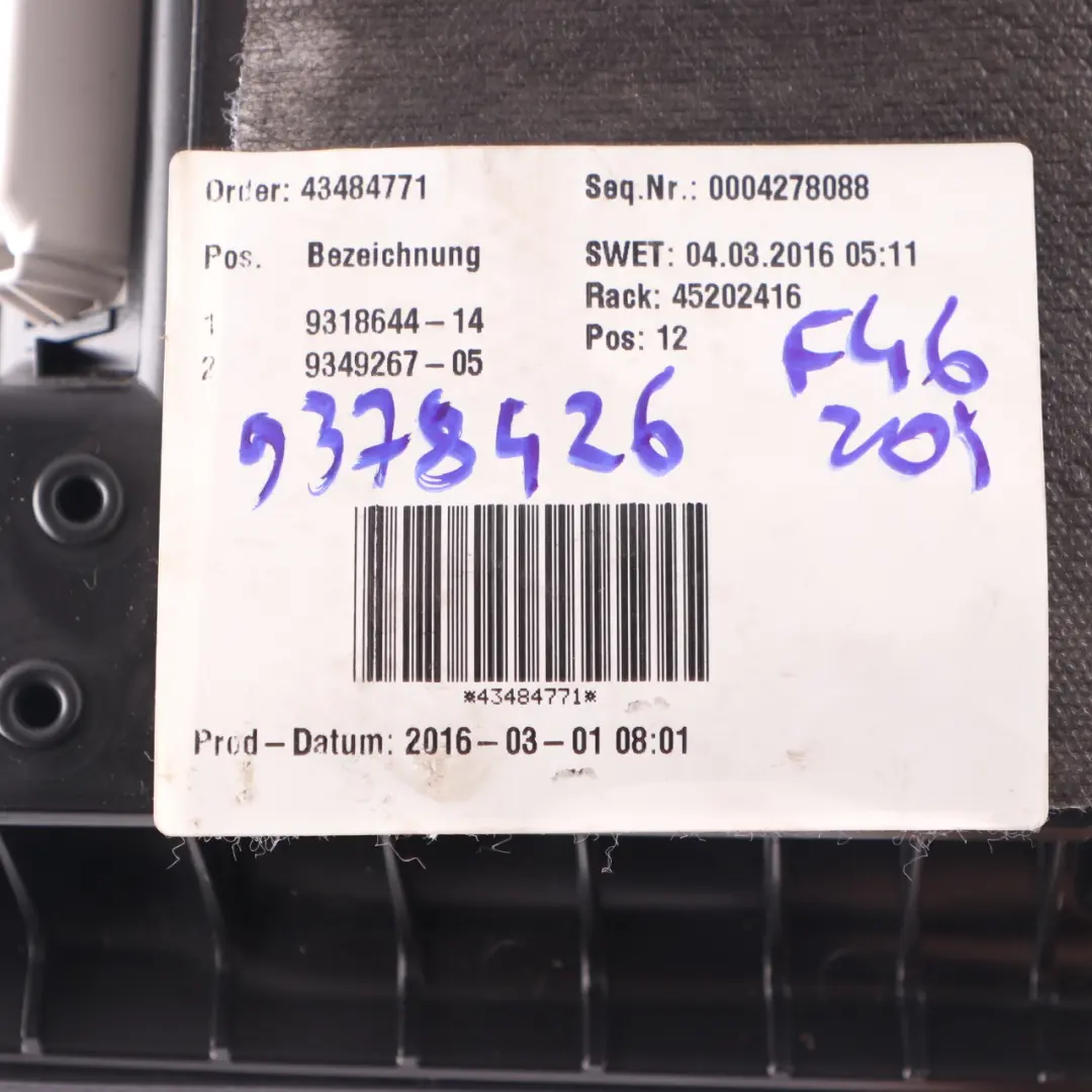  Glove Box BMW F45 F46 Dashboard Storage Glove Box Black - SKU rhd-9378426 - Part number 9378426