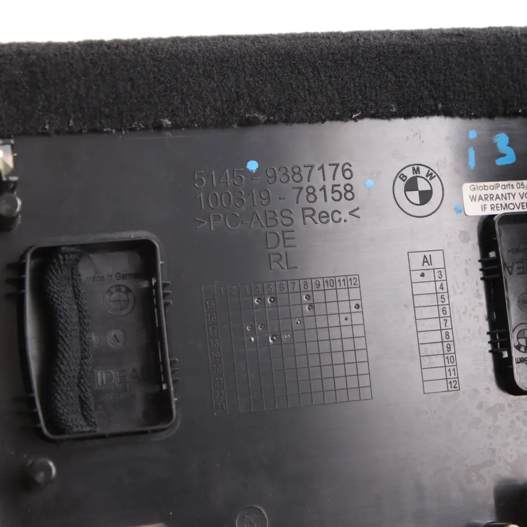 Dashboard Trim Cover Panel Bottom Lower Centre Black to BMW i3 I01 with Part number 9387176 BMW i3 I01 Dashboard Trim Cover Panel Bottom Lower Centre Black - SKU rhd-9387176 - Part number 9387176