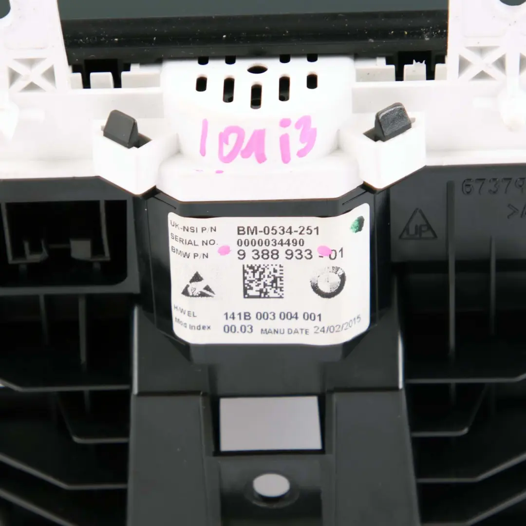 Instrument Cluster BMW i3 I01 Hybrid Speedo Meter Clocks Control Unit to with Part number 9388933 Instrument Cluster BMW i3 I01 Hybrid Speedo Meter Clocks Control Unit - SKU rhd-9388933 - Part number 9388933