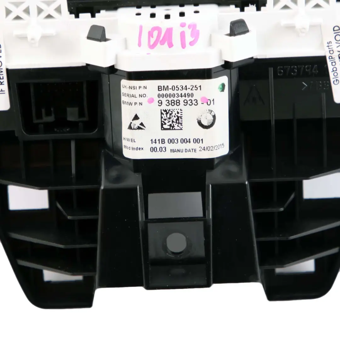 Instrument Cluster BMW i3 I01 Hybrid Speedo Meter Clocks Control Unit to with Part number 9388933 Instrument Cluster BMW i3 I01 Hybrid Speedo Meter Clocks Control Unit - SKU rhd-9388933 - Part number 9388933