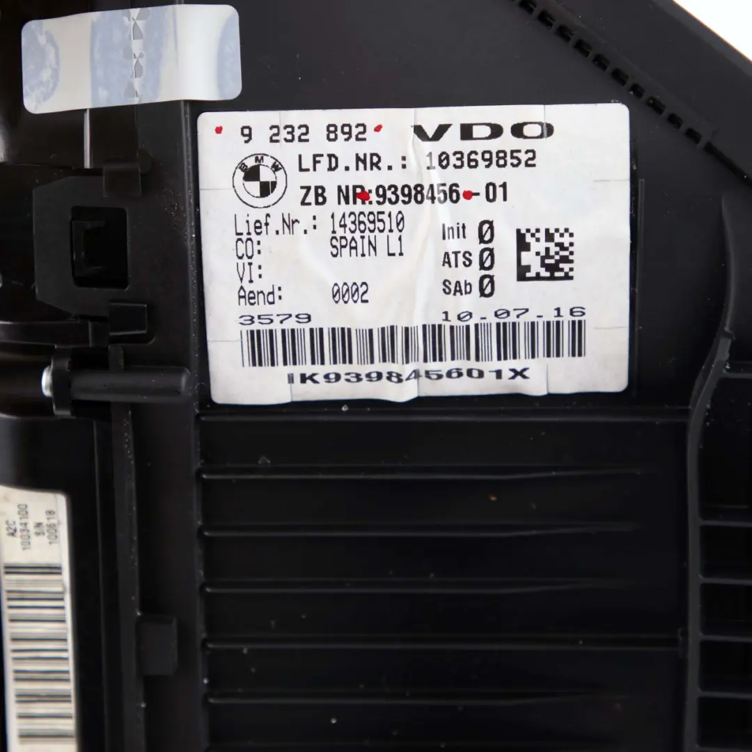 Instrument Cluster BMW F20 F21 LCI M140i B58 Speedo Clocks MPH Unit Automatic to with Part number 9398456 Instrument Cluster BMW F20 F21 LCI M140i B58 Speedo Clocks MPH Unit Automatic - SKU rhd-9398456 - Part number 9398456