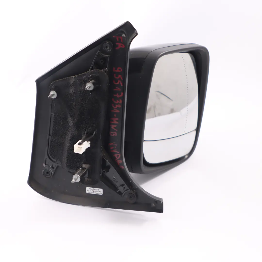 Wing Mirror Renault Trafic Vauxhall Vivaro Right O/S Midnight Black 298 to with Part number 95517331 Wing Mirror Renault Trafic Vauxhall Vivaro Right O/S Midnight Black 298 - SKU rhd-95517331-MID - Part number 95517331