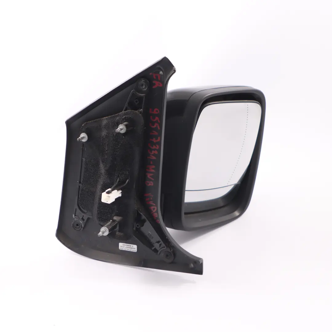 Wing Mirror Renault Trafic Vauxhall Vivaro Right O/S Midnight Black 298 to with Part number 95517331 Wing Mirror Renault Trafic Vauxhall Vivaro Right O/S Midnight Black 298 - SKU rhd-95517331-MID - Part number 95517331