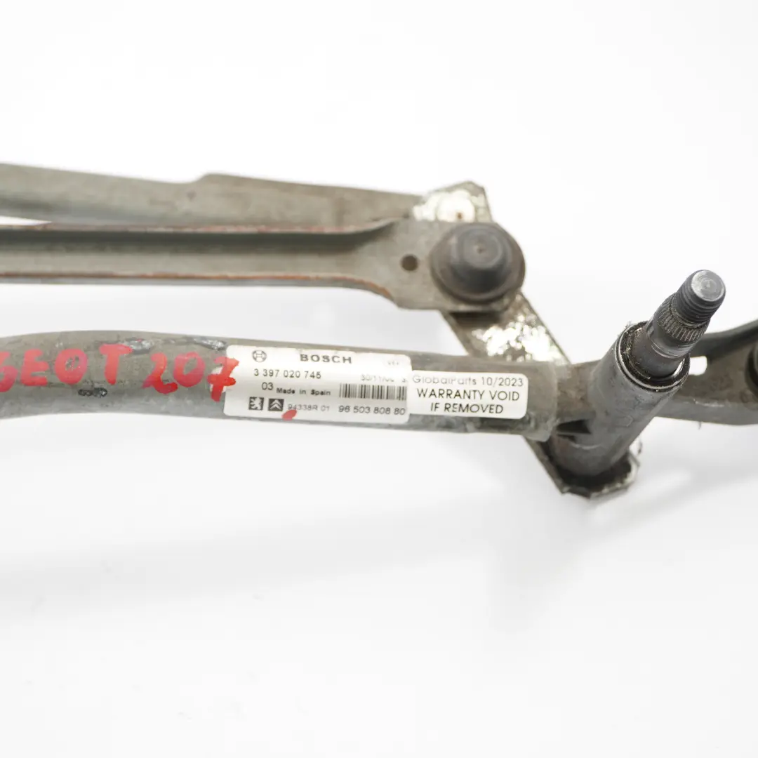 Windscreen Windshield Front Wiper Linkage Motor System to Peugeot 207 with Part number 9650380880 Peugeot 207 Windscreen Windshield Front Wiper Linkage Motor System - SKU rhd-9650380880 - Part number 9650380880