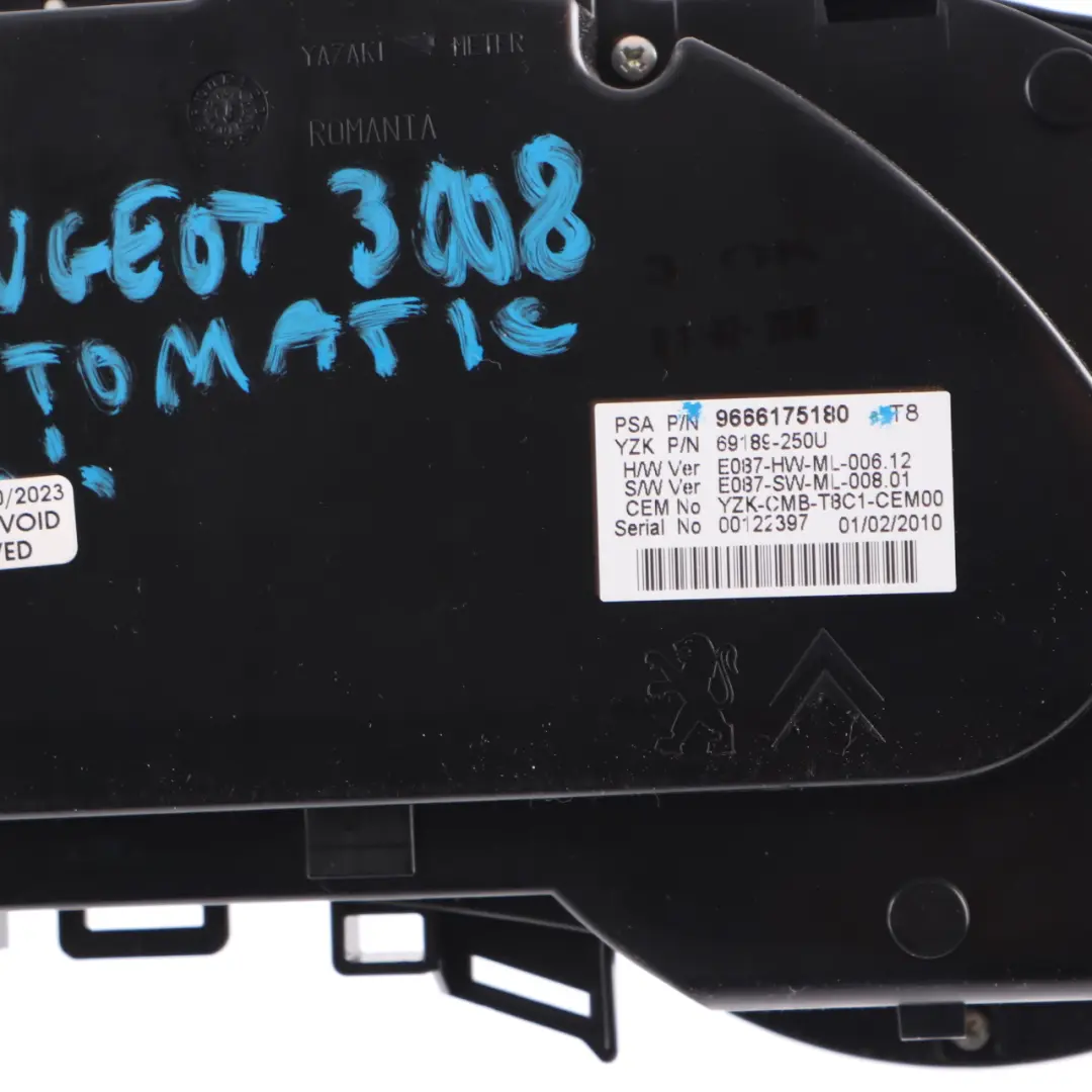 Peugeot 3008 Diesel Instrument Cluster Speedo Clocks Meter Automatic - SKU rhd-9666175180-1 - Part number 9666175180
