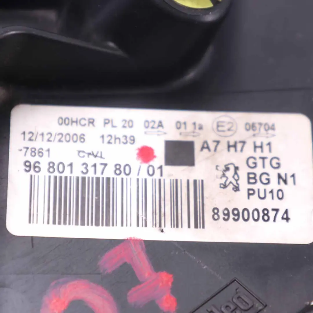 Peugeot 207 Headlight Headlamp Lamp Light Front Left N/S - SKU rhd-9680131780 - Part number 9680131780