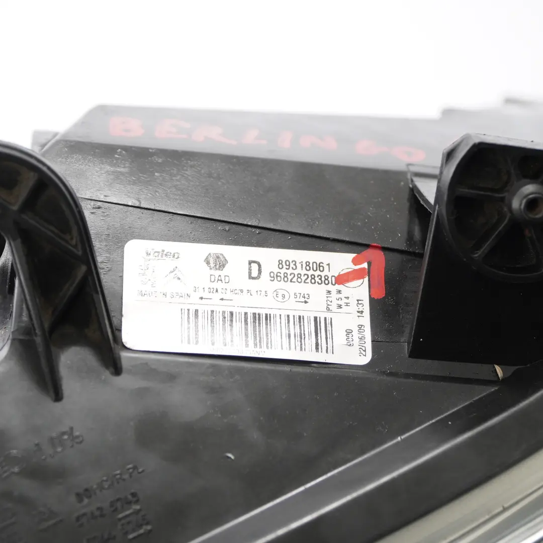 Citroen Berlingo Headlamp Headlight Lamp Light Front Right O/S to with Part number 9682828380 Citroen Berlingo Headlamp Headlight Lamp Light Front Right O/S - SKU rhd-9682828380-1 - Part number 9682828380
