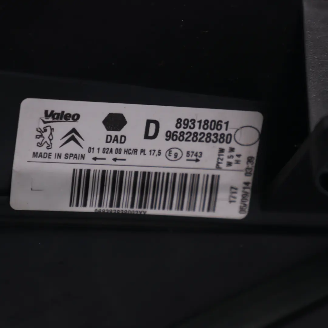  Citroen Berlingo Headlamp Headlight Lamp Light Front Right O/S - SKU rhd-9682828380 - Part number 9682828380