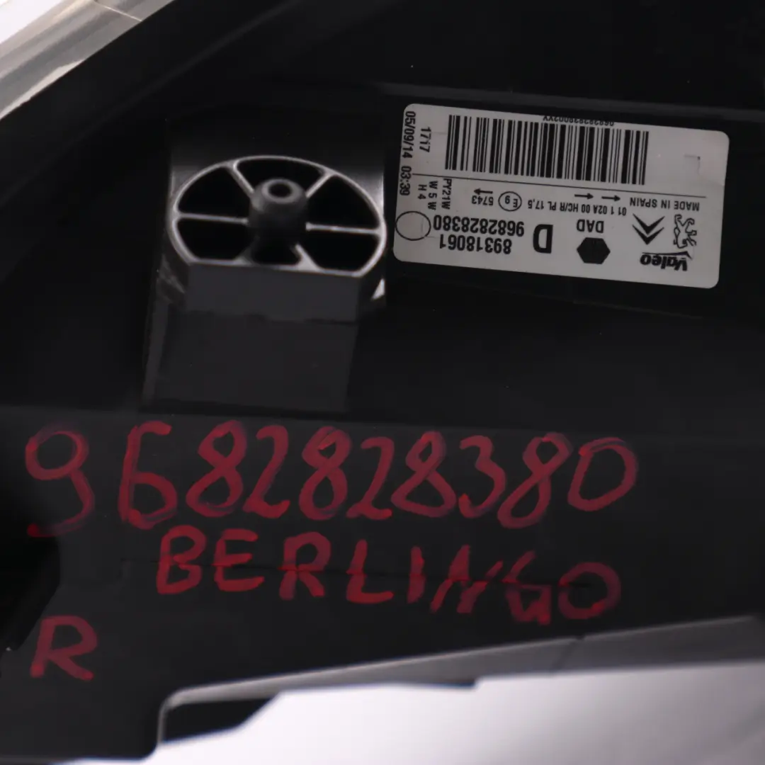 Citroen Berlingo Headlamp Headlight Lamp Light Front Right O/S to with Part number 9682828380 Citroen Berlingo Headlamp Headlight Lamp Light Front Right O/S - SKU rhd-9682828380 - Part number 9682828380