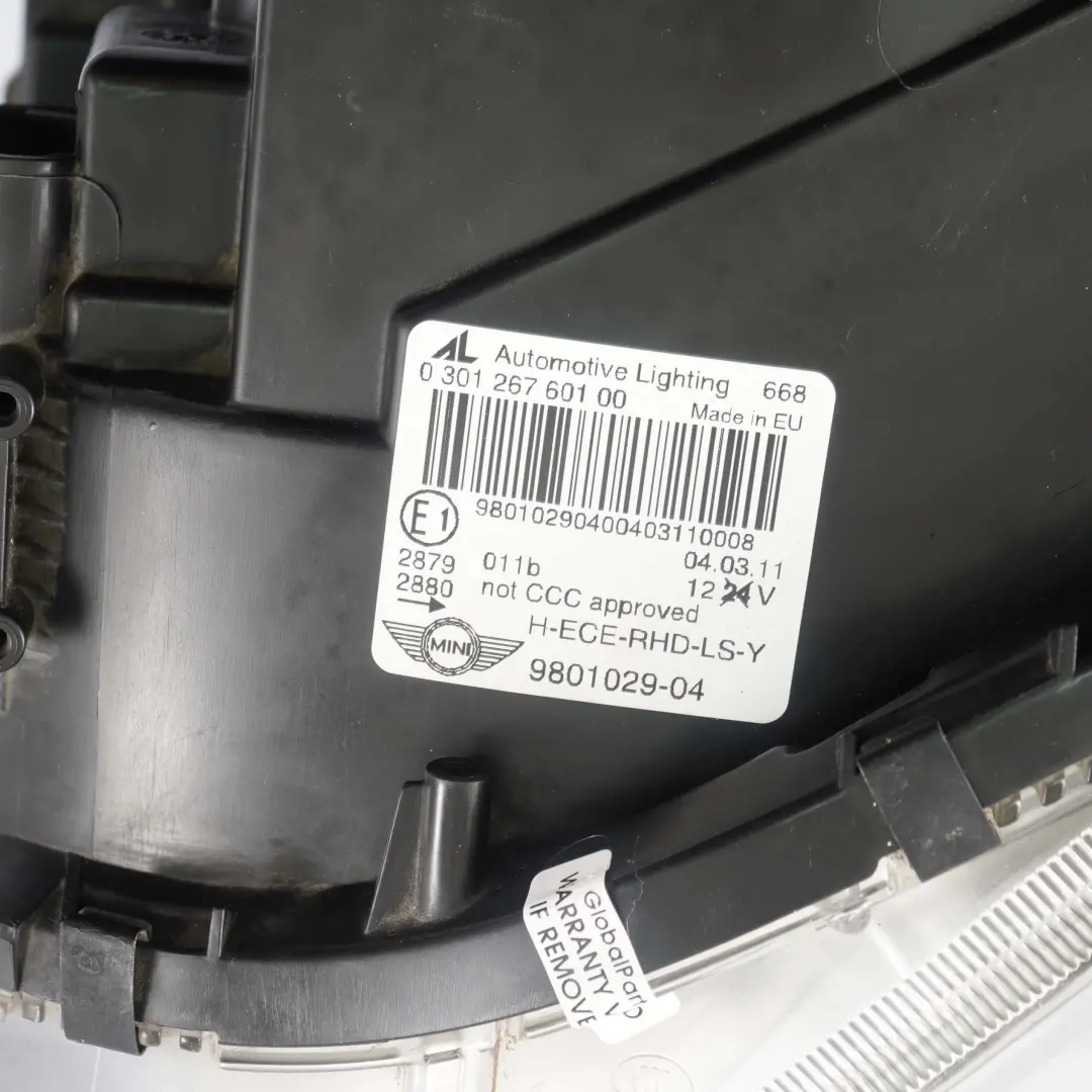 Headlight Headlamp Front Left N/S to Mini Cooper R60 Countryman R61 with Part number 9801029 Mini Cooper R60 Countryman R61 Headlight Headlamp Front Left N/S - SKU rhd-9801029-1 - Part number 9801029