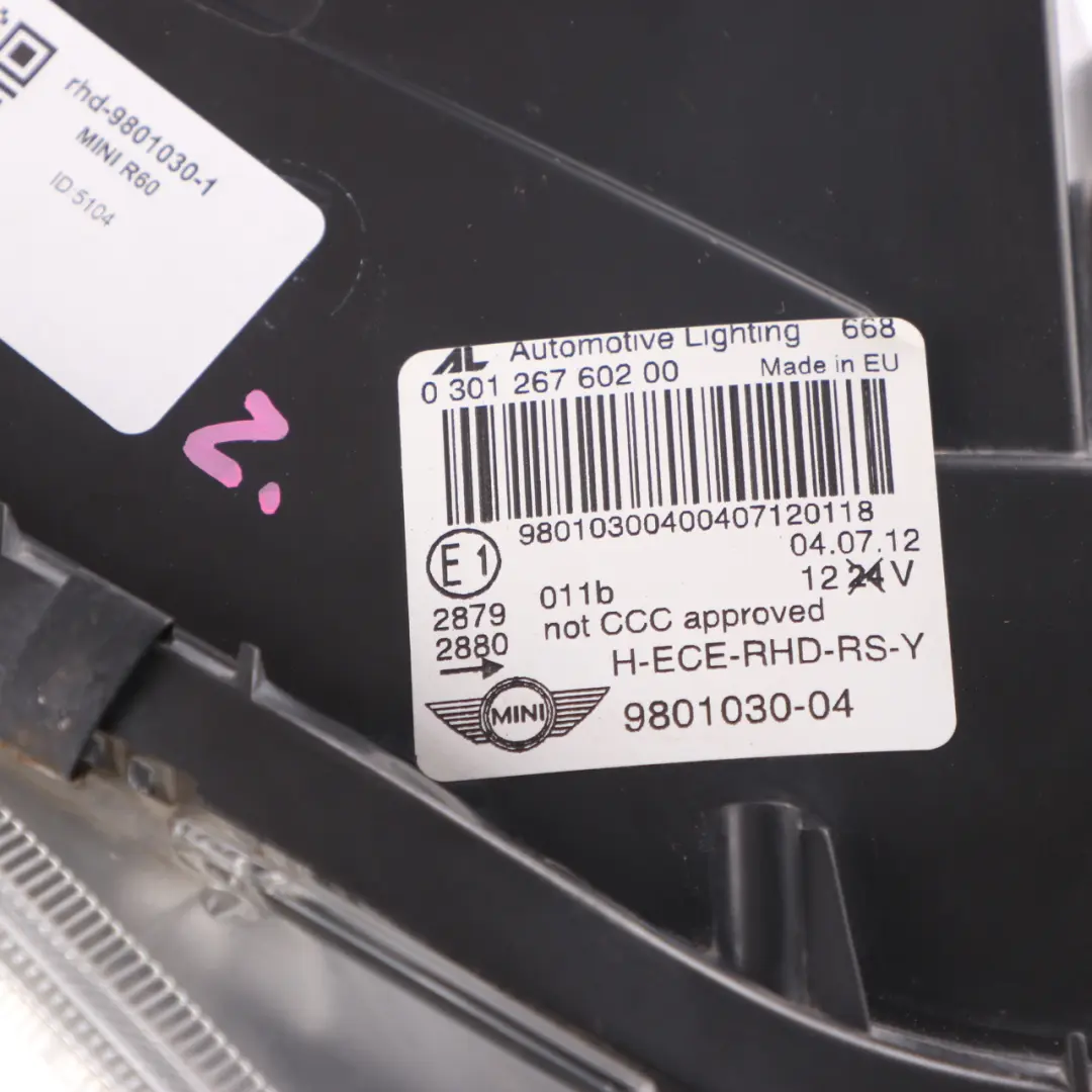 Headlight Turn Indicator Yellow Front Right O/S to Mini Countryman R60 Paceman R61 with Part number 9801030 Mini Countryman R60 Paceman R61 Headlight Turn Indicator Yellow Front Right O/S - SKU rhd-9801030-1 - Part number 9801030