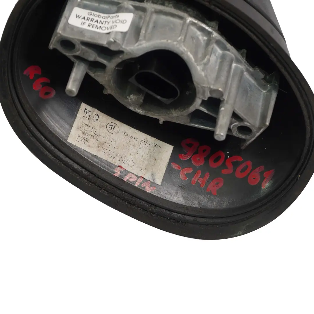 Door Wing Mirror Mini R60 Countyman R61 Paceman Heated Left N/S 5 Pins Chrome to with Part number 9805061 Door Wing Mirror Mini R60 Countyman R61 Paceman Heated Left N/S 5 Pins Chrome - SKU rhd-9805061-CHR - Part number 9805061