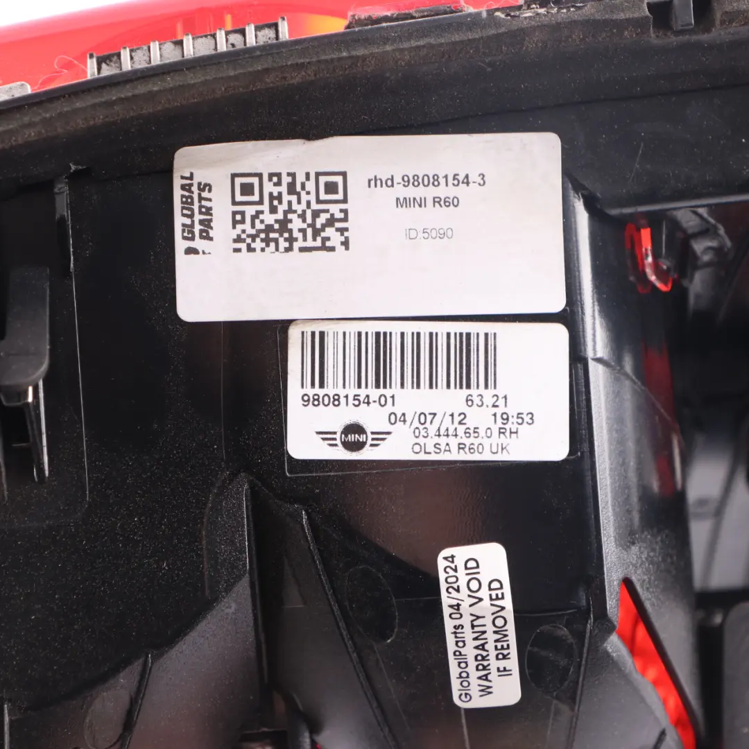 Side Tail Lamp Light Taillight Rear Right O/S to Mini Countryman R60 with Part number 9808154 Mini Countryman R60 Side Tail Lamp Light Taillight Rear Right O/S - SKU rhd-9808154-3 - Part number 9808154
