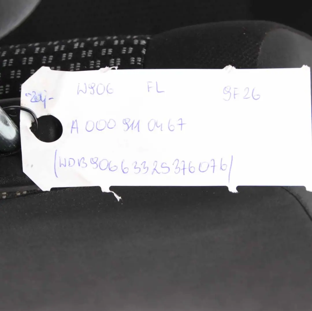  Front Seat Mercedes W906 Sprinter Double Left N/S Cloth Black Brasao Fabric - SKU rhd-A0009110467 - Part number A0009110467