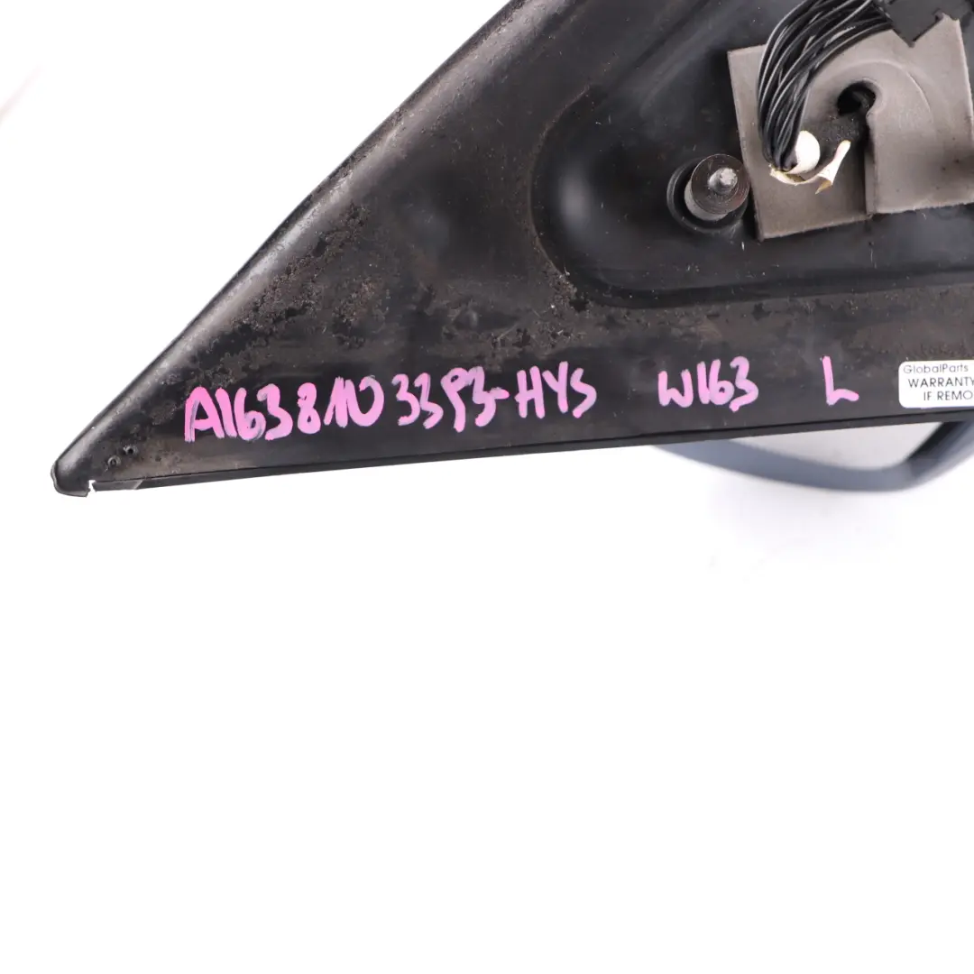 Mercedes ML W163 Wing Mirror Door Left N/S Power Fold Hydro Silver - 353 - SKU rhd-A1638103393-HYS - Part number A1638103393