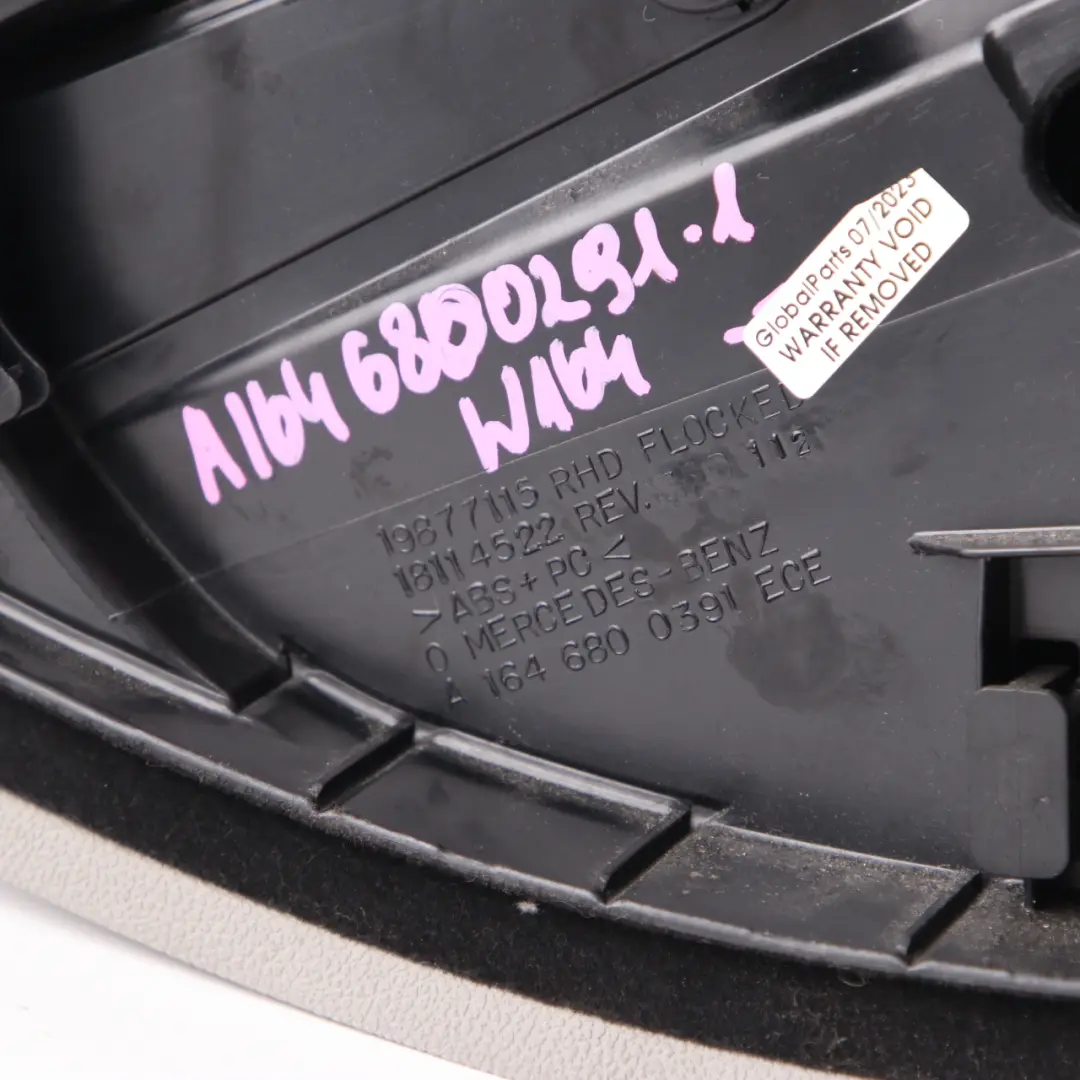 Glove Box Dashboard Storage Tray Glovebox Grey to Mercedes ML W164 with Part number A1646800291 Mercedes ML W164 Glove Box Dashboard Storage Tray Glovebox Grey - SKU rhd-A1646800291-1 - Part number A1646800291