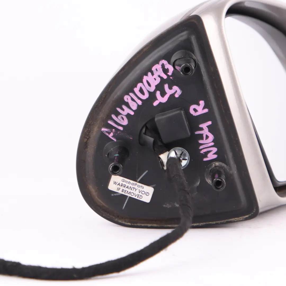 Wing Mirror Right O/S Power Fold Cubanite Silver - 723 to Mercedes ML W164 with Part number A1648100693 Mercedes ML W164 Wing Mirror Right O/S Power Fold Cubanite Silver - 723 - SKU rhd-A1648100693-CS - Part number A1648100693