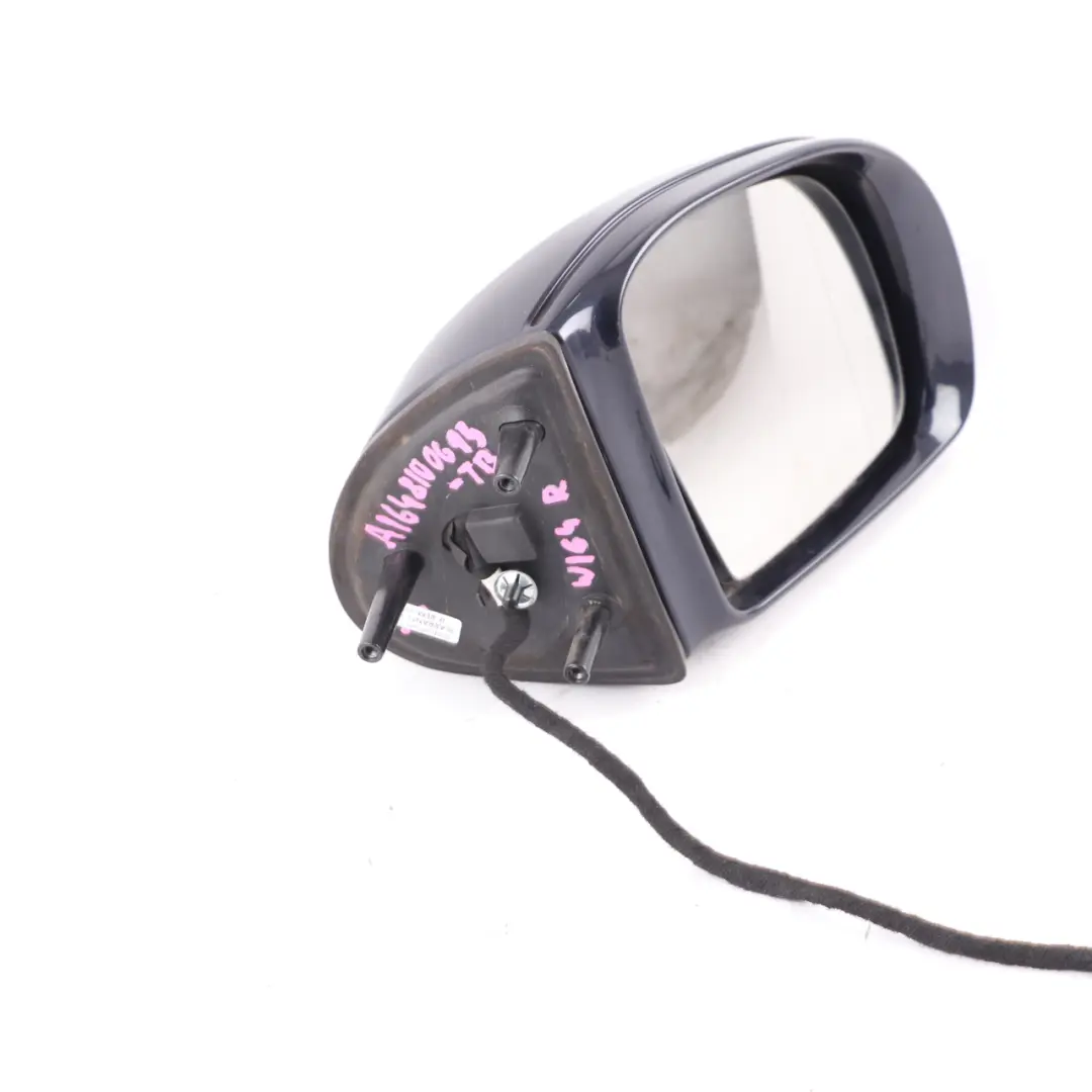 Wing Mirror Right O/S Power Fold Tanzanite Blue Metallic - 359 to Mercedes ML W164 with Part number A1648100693 Mercedes ML W164 Wing Mirror Right O/S Power Fold Tanzanite Blue Metallic - 359 - SKU rhd-A1648100693-TB - Part number A1648100693
