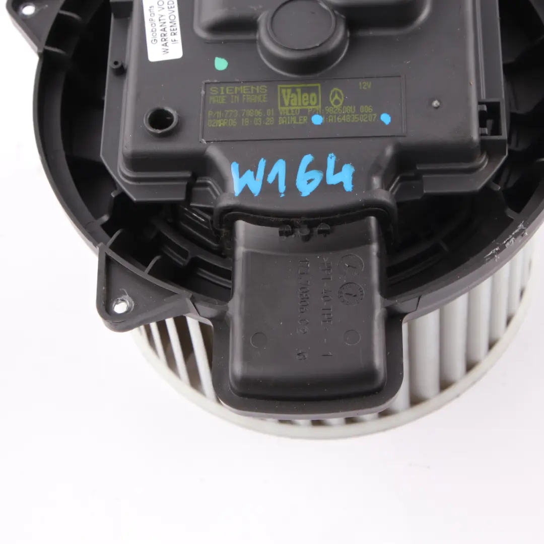 Mercedes ML W164 GL X164 Heater Blower Motor Fan - SKU rhd-A1648350207 - Part number A1648350207