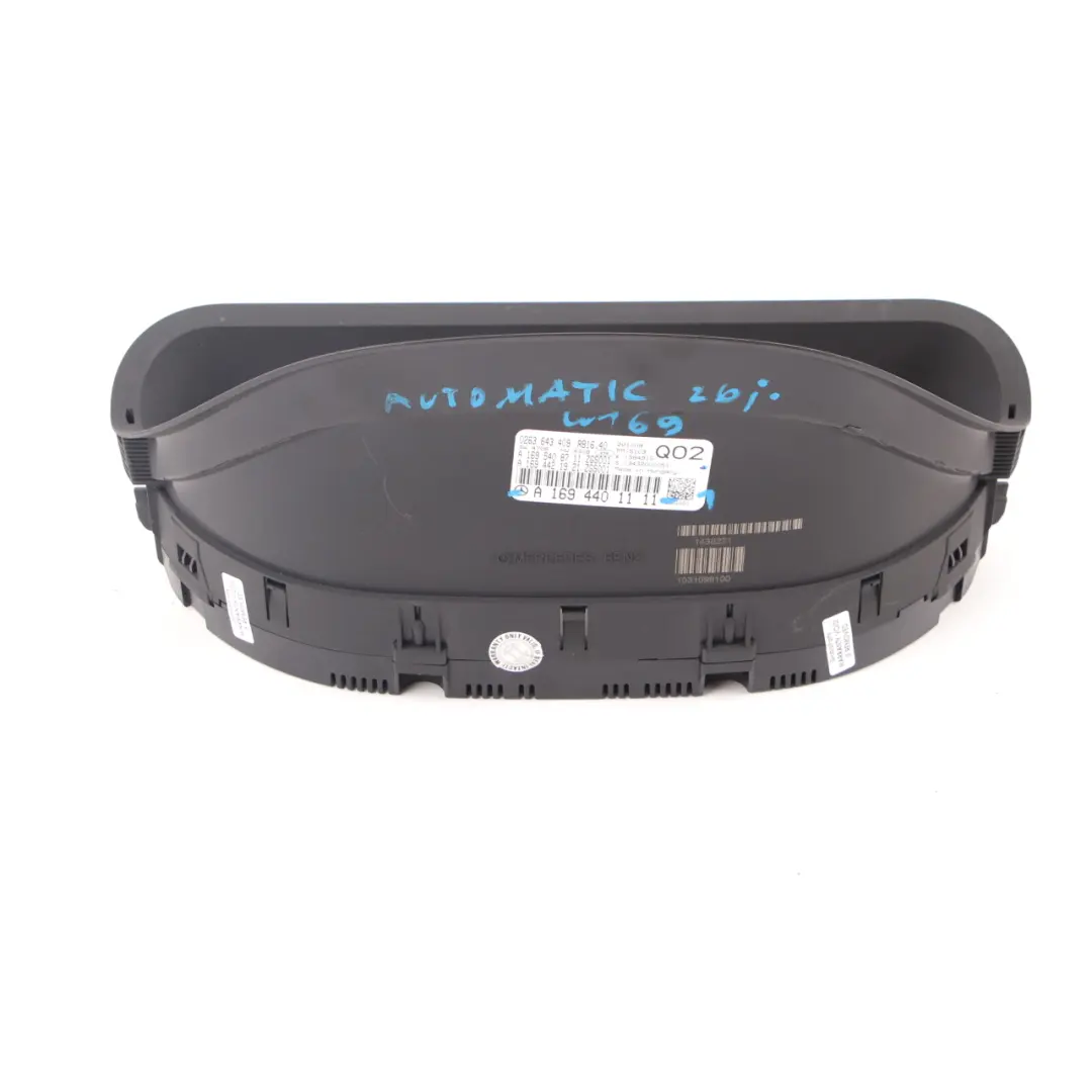 Instrument Cluster Speedo Clocks Automatic Diesel to Mercedes W169 with Part number A1694401111 Mercedes W169 Instrument Cluster Speedo Clocks Automatic Diesel - SKU rhd-A1694401111-1 - Part number A1694401111