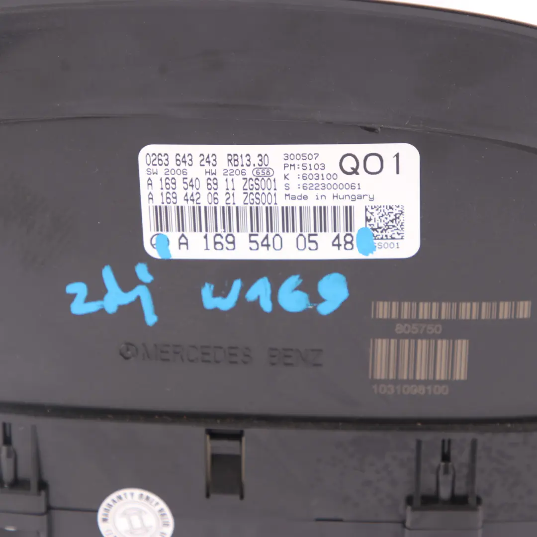 Instrument Cluster Mercedes W169 Petrol Speedo Clocks Automatic A1695400548 to with Part number A1695409248 Instrument Cluster Mercedes W169 Petrol Speedo Clocks Automatic A1695400548 - SKU rhd-A1695400548 - Part number A1695409248