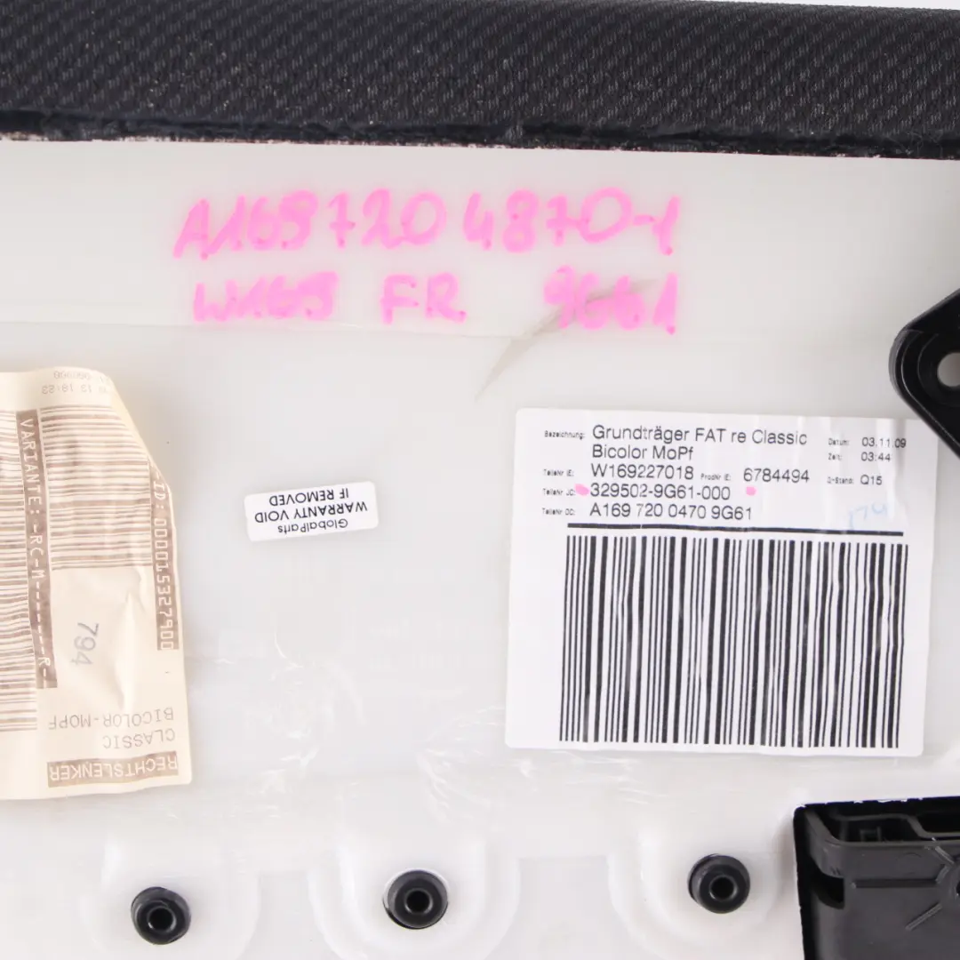 Door Card Front Right O/S Door Trim Panel Cover Cloth Black to Mercedes W169 with Part number A1697204870 Mercedes W169 Door Card Front Right O/S Door Trim Panel Cover Cloth Black - SKU rhd-A1697204870-1 - Part number A1697204870