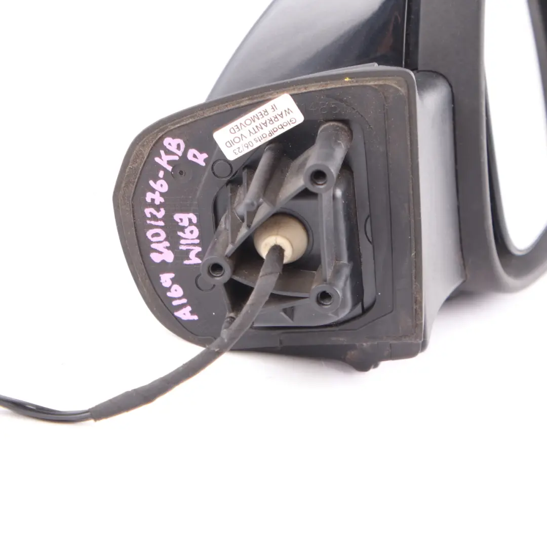 Wing Mirror Mercedes W169 W245 Outside Right O/S Kosmos Black Metallic - 191 to with Part number A1698101276 Wing Mirror Mercedes W169 W245 Outside Right O/S Kosmos Black Metallic - 191 - SKU rhd-A1698101276-KB - Part number A1698101276