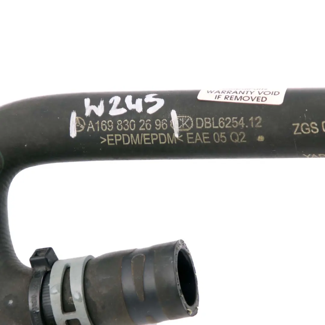 Mercedes-Benz A-Class W169 Heater Radiator Water Cooling Hose to with Part number A1698302696 Mercedes-Benz A-Class W169 Heater Radiator Water Cooling Hose - SKU rhd-A1698302696 - Part number A1698302696